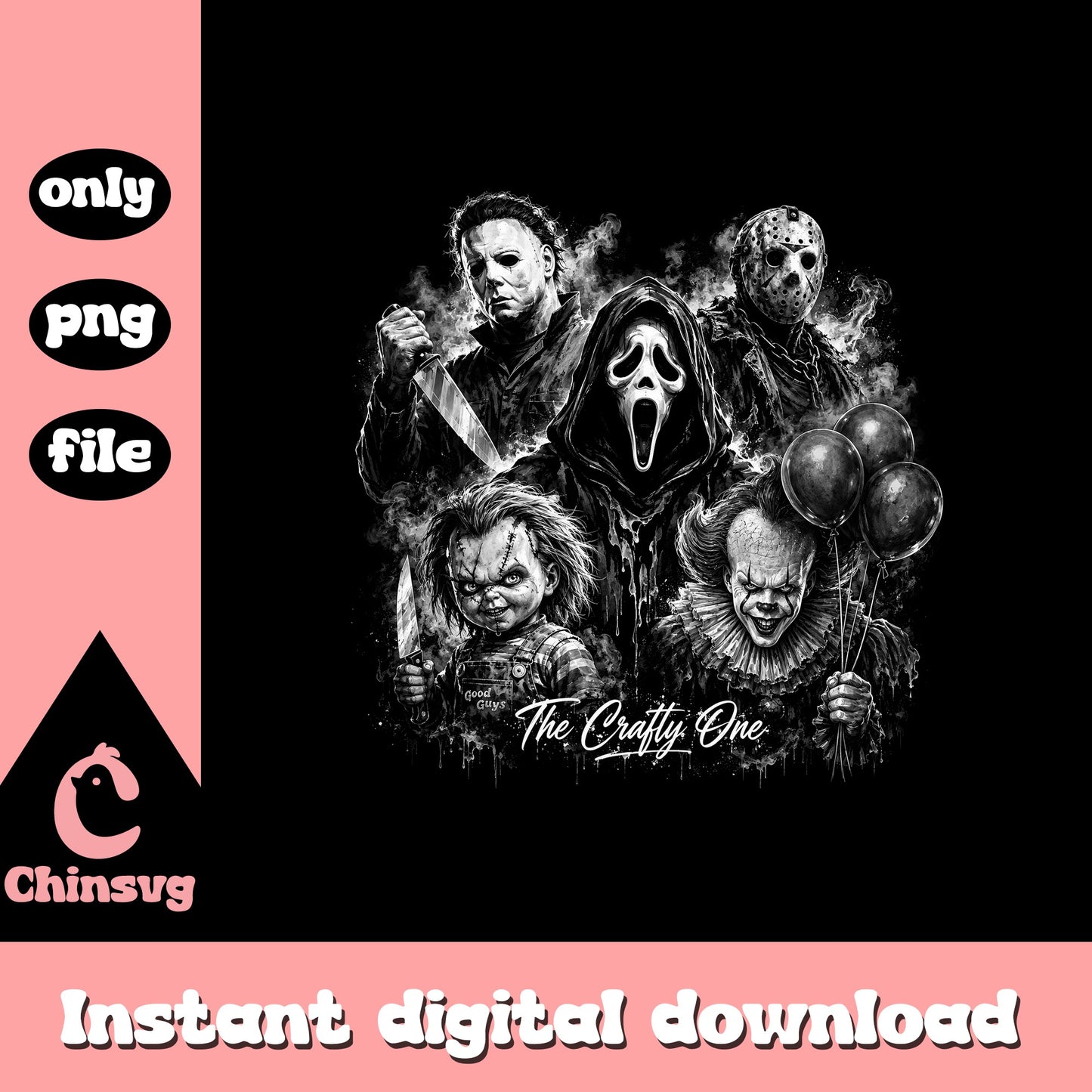 Horror Characters PNG, Halloween Horror Movie Killers PNG, Scary PNG