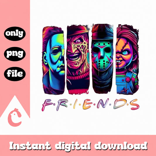 Horror Friends PNG Bundle, Halloween Slasher Characters, PNG File