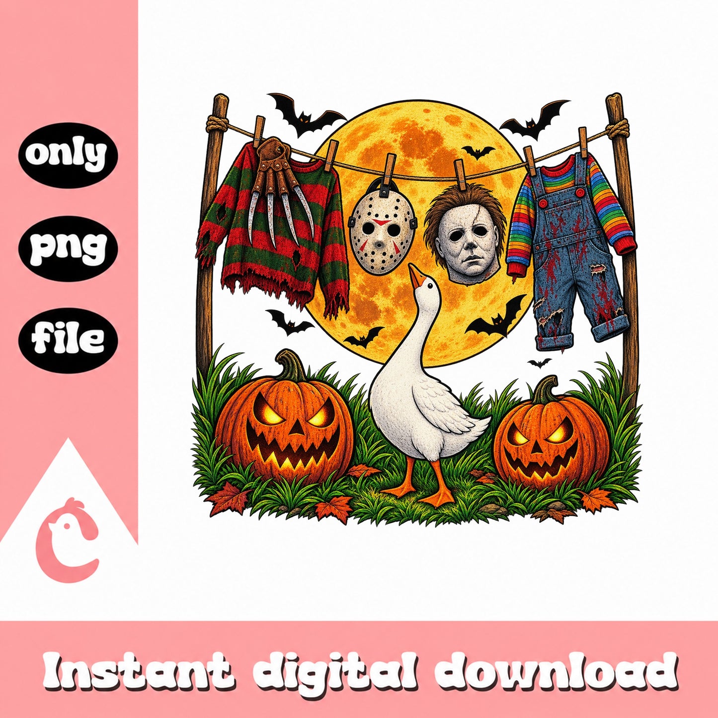 Horror Movie Characters Halloween PNG, Spooky Clipart, PNG File