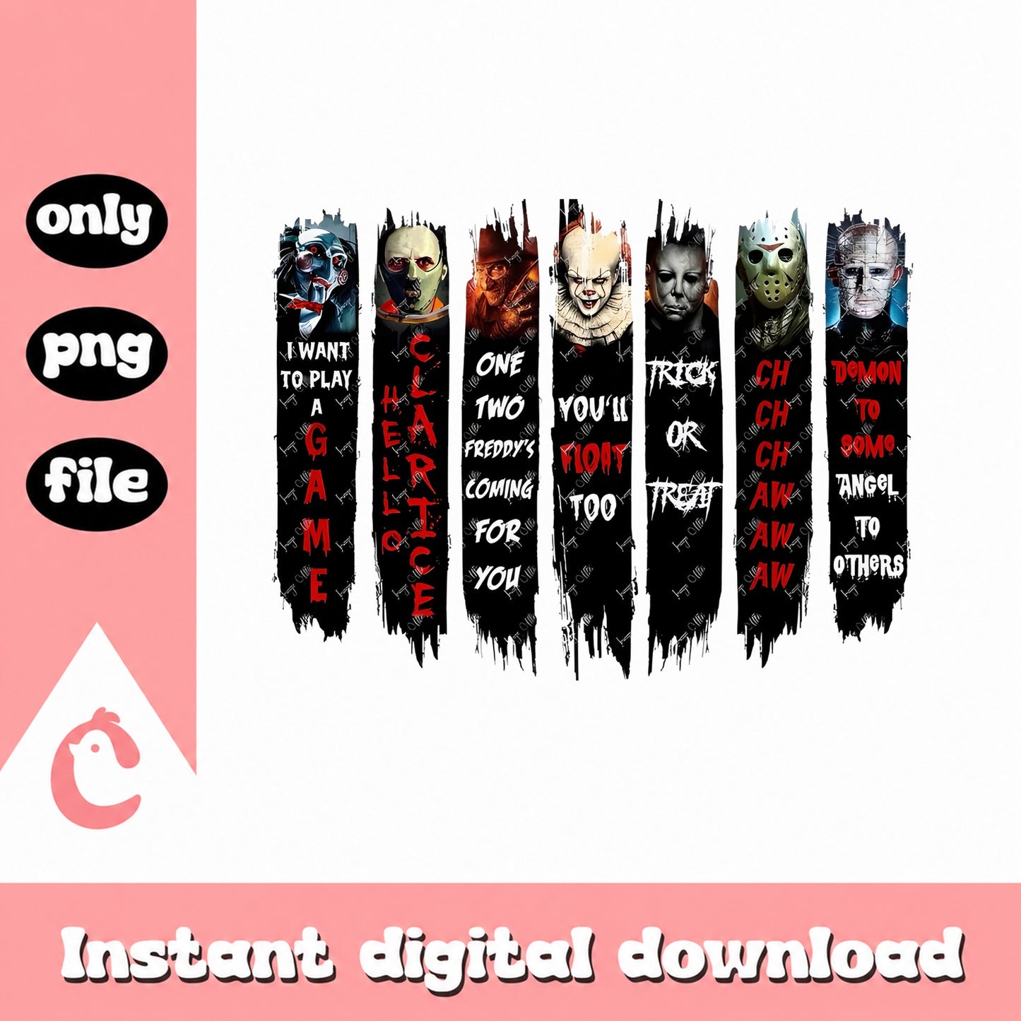 Horror Movie Characters PNG Bundle, Halloween Thriller PNG, PNG
