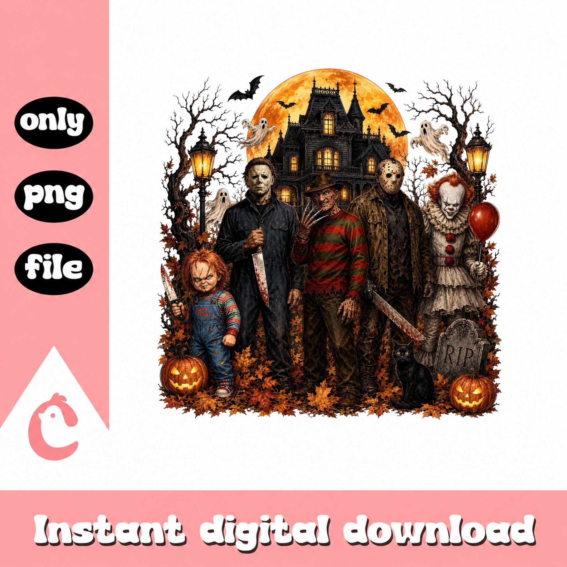 Horror Movie Characters PNG, Halloween Haunted House, Scary PNG