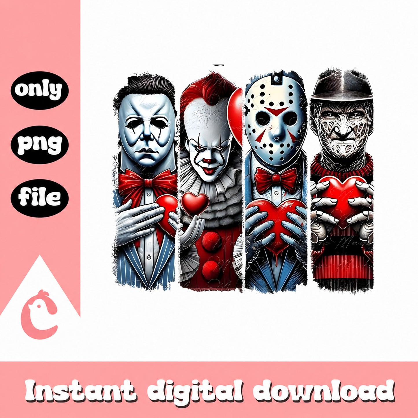 Horror Movies Characters Bundle, Halloween Clipart, PNG