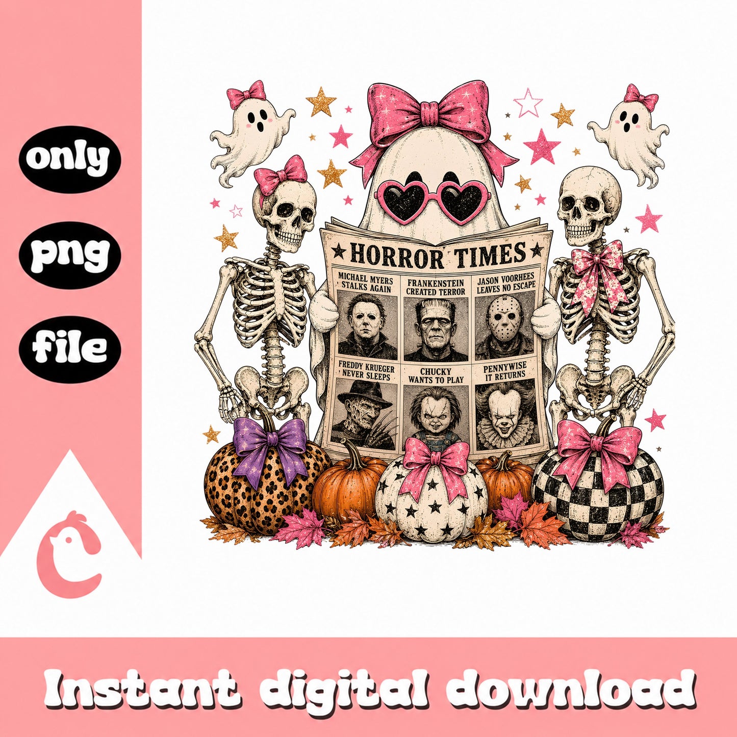Horror Times Skeleton Ghost PNG, Halloween PNG, Spooky PNG
