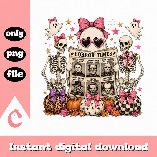 Horror Times Skeleton Ghost PNG, Halloween PNG, Spooky PNG