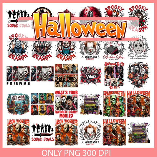 Horror spooky season design bundle png