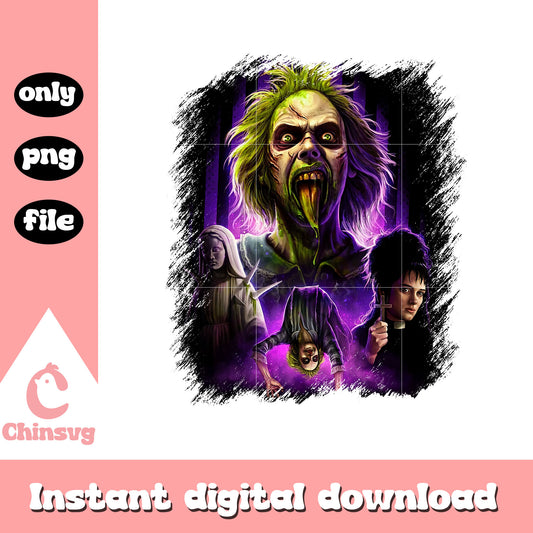 Horror beetlejuice halloween design png, halloween beetlejuice png