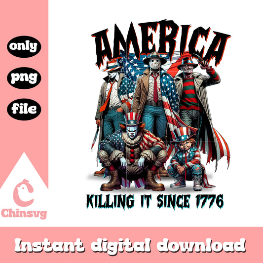 Horror character America killing it since 1776 png, Horror character png