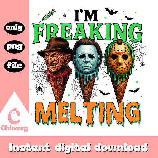 Horror characters ice cream halloween design png, vibe killer png