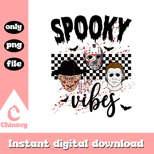 Horror characters spooky vibes png, spooky vibes halloween png