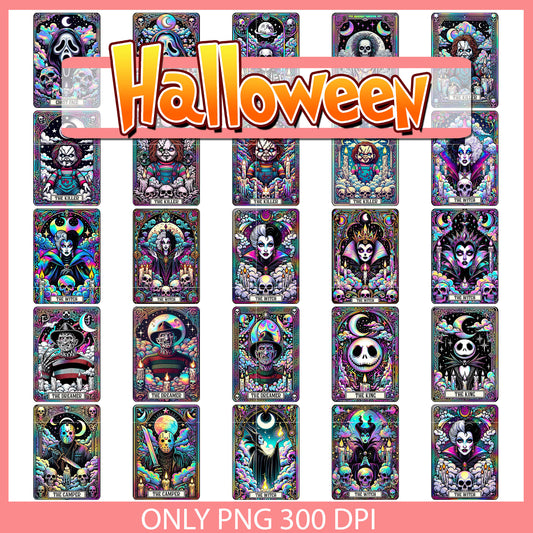 Horror characters tarot card bunlde png, horror character​ png