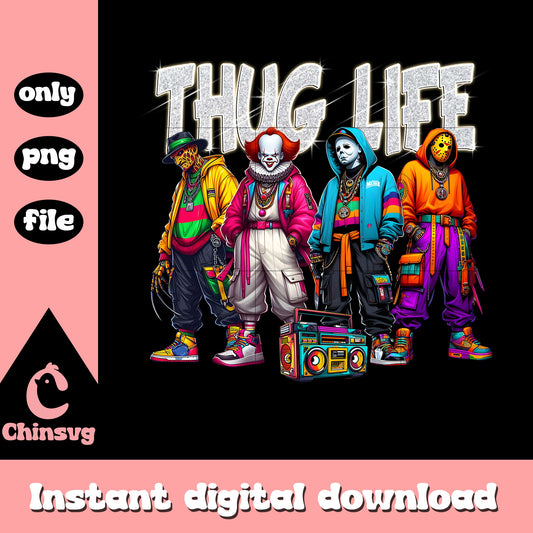 Horror characters thug life boombox design png, thug of life png