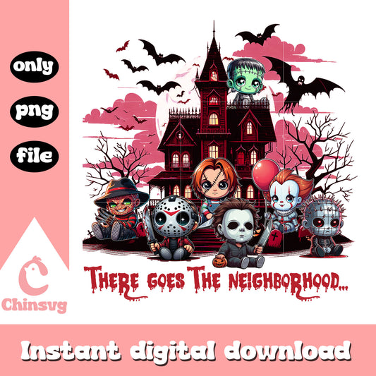 Horror chibi killers there goes the neighborhood png, halloween movies png