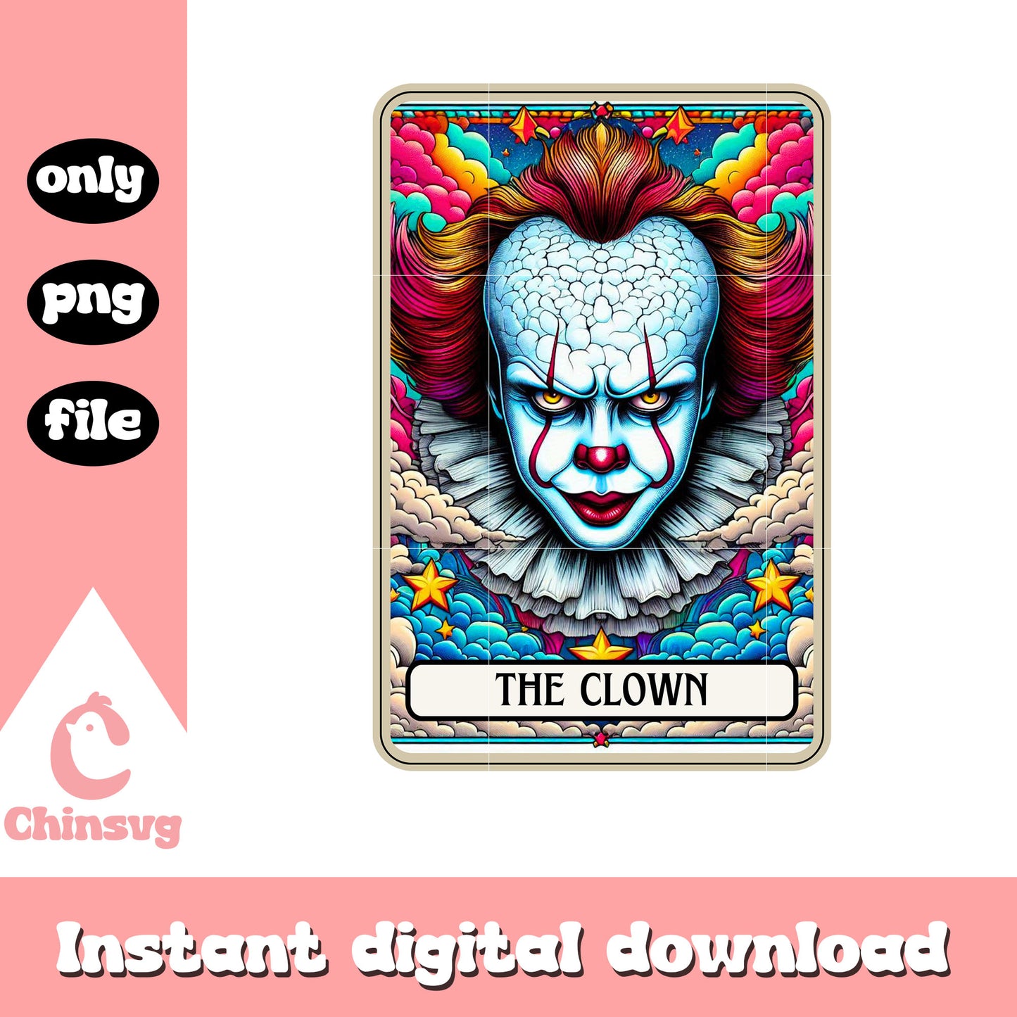 Horror clown pennywise halloween png, horror movies png