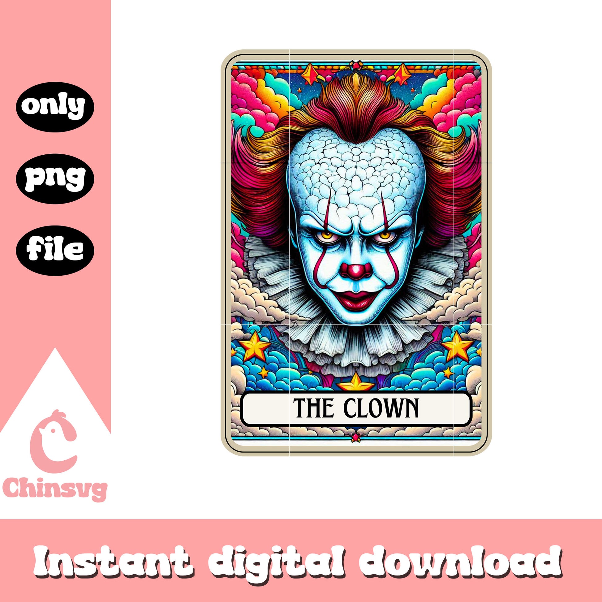 Horror clown pennywise halloween png, horror movies png