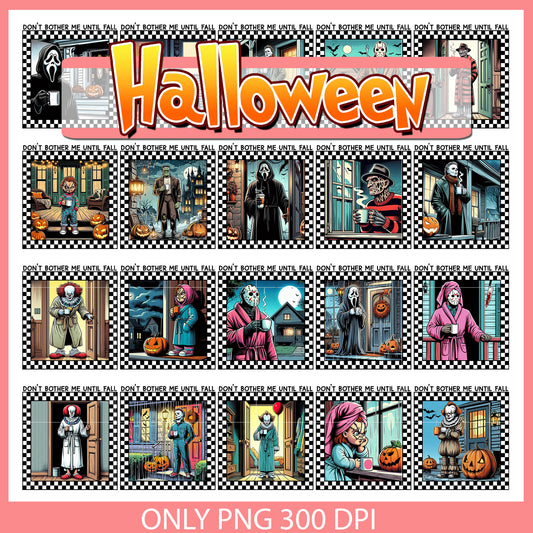 Horror don't bother me until fall bundle png, horror characters​ png