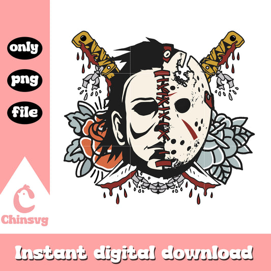 Horror face characters design png, halloween designs png