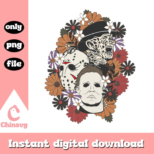 Horror face films halloween design png, horror movies png 