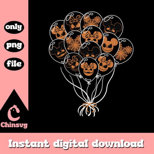 Horror face mickey ear balloons art png, disney mickey movie png