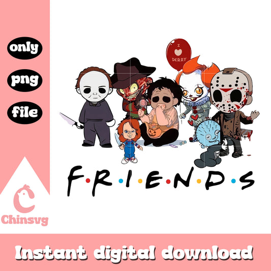 Horror films friends halloween design png, film scary png