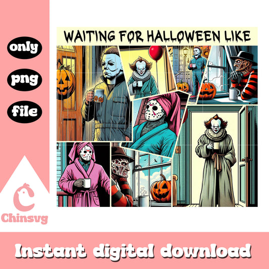 Horror frame waiting for halloween like png, horror character png