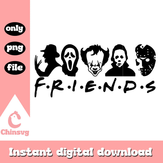 Horror friends face shadow characters png, Horror friends png