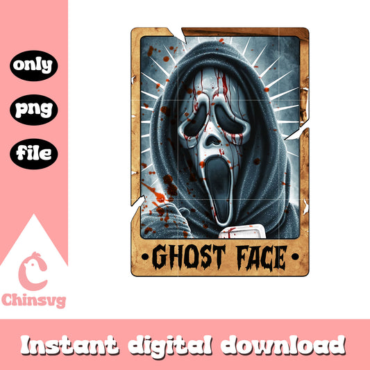 Horror ghost face tarot card png, best horror movies on netflix png