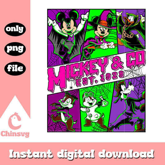 Horror halloween mickey and co png, mickey and co png, disney casts png