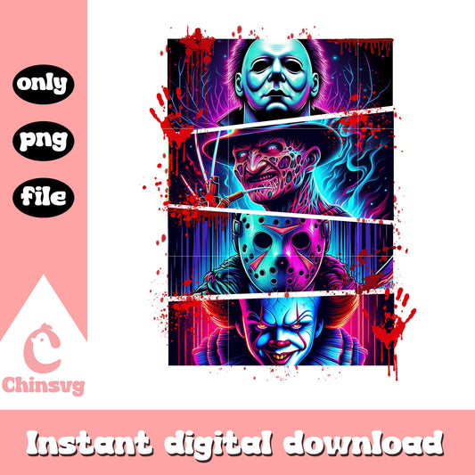 Horror halloween movies poster design png, halloween horror nights png
