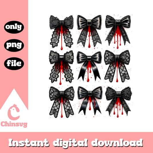 Horror halloween ribbon design png, ribbon halloween png