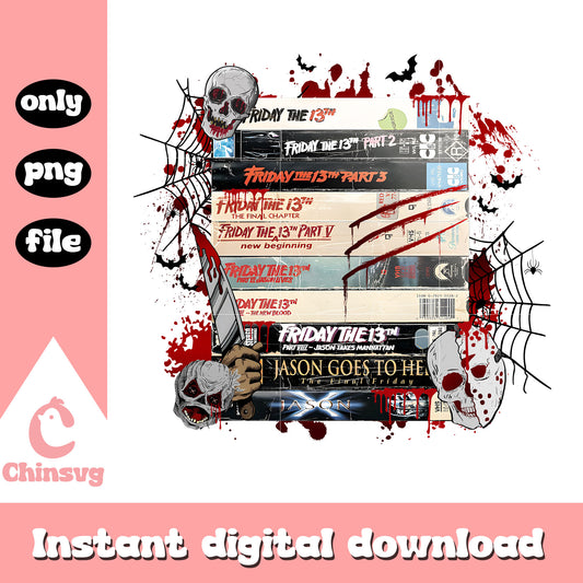 Horror halloween stack of books png, horror movie book png