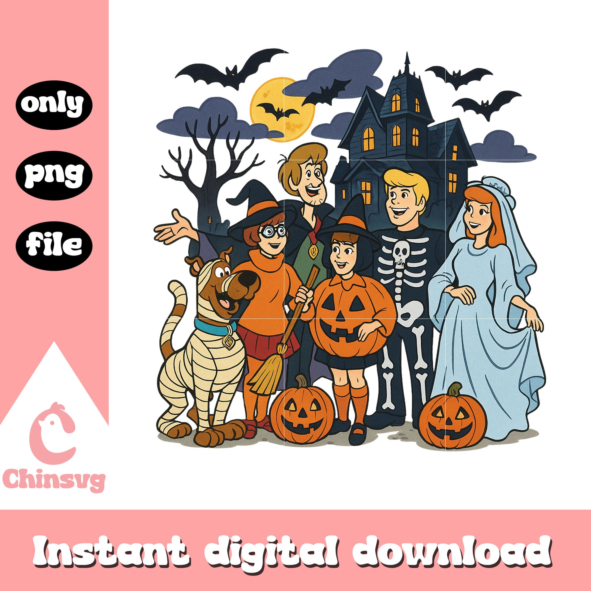 Horror house scooby-doo characters art png, scooby-doo movies png