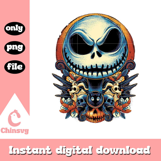 Horror jack skellington face design png, jack skellington png