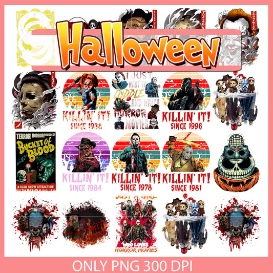 Horror killin' it since design bundle png, horror movie character png