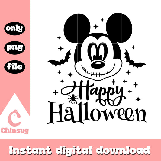 Horror mickey happy halloween png, spooky vibes png, halloween night png