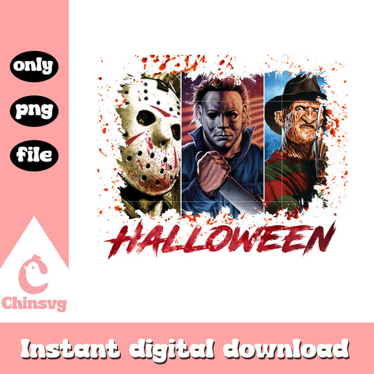 Horror movie characters halloween png, halloween png, horror png