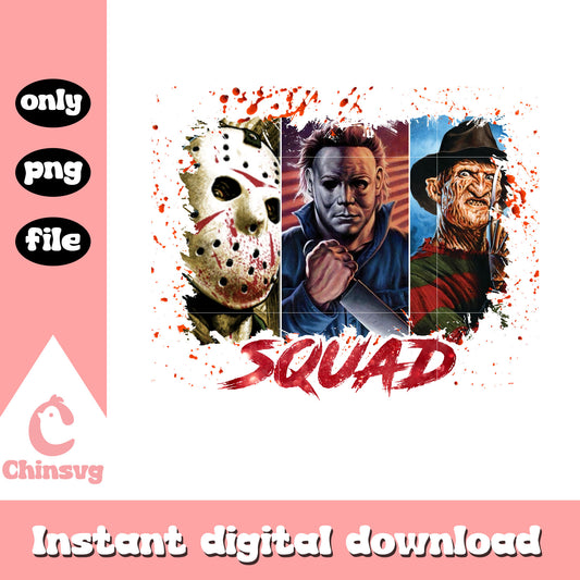 Horror movie characters squad png, rocky horror characters png