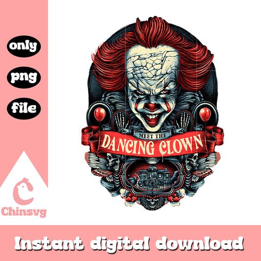 Horror movie meet the dancing clown design png, pennywise png