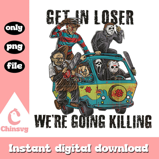 Horror movies car get in loser we're going killing png, horror car png