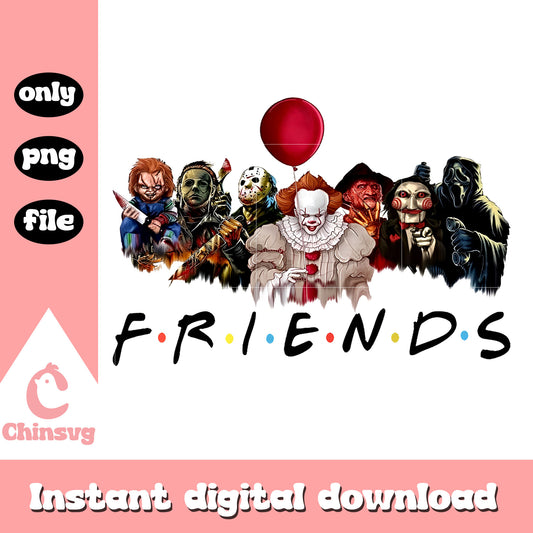 Horror movies friends pennywise png, friends horror png