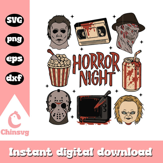 Horror night horror characters face clipart design svg, the killer svg