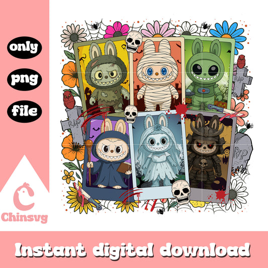Horror picture labubu halloween costume png, halloween festival png