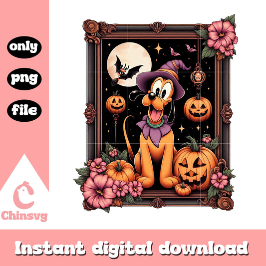 Horror pluto and halloween pumpkin png, pluto dog png