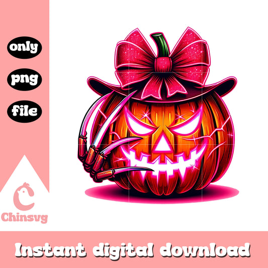 Horror pumpkin halloween design png, freddy krueger png