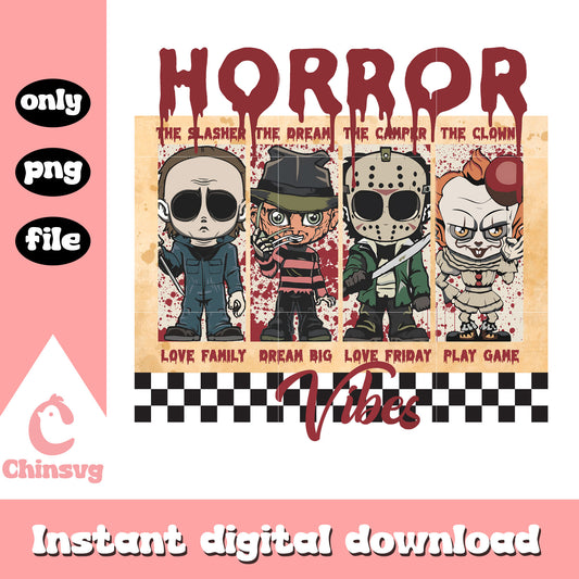 Horror vibe role of character chibi png, the boys chibi horror png