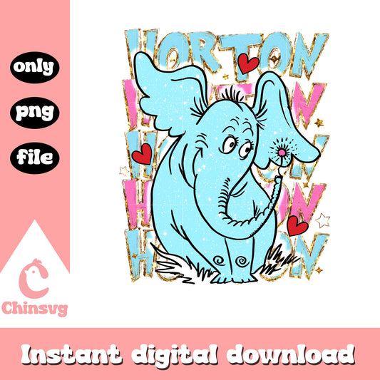 Horton heart shape png, dr seuss horton png, cartoon png