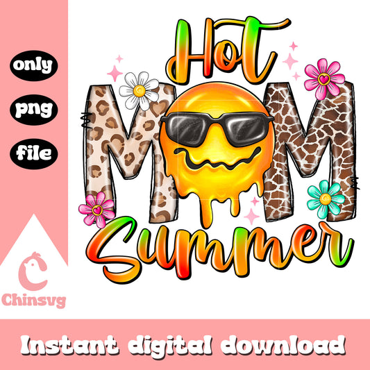 Hot mom summer leopard design png, mom summer​ png, trending png