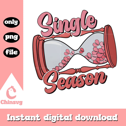 Hourglass of love valentine single season png, single season png