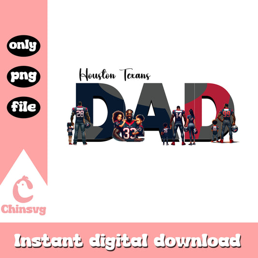 Houston Texans dad logo text design png, nfl logo png