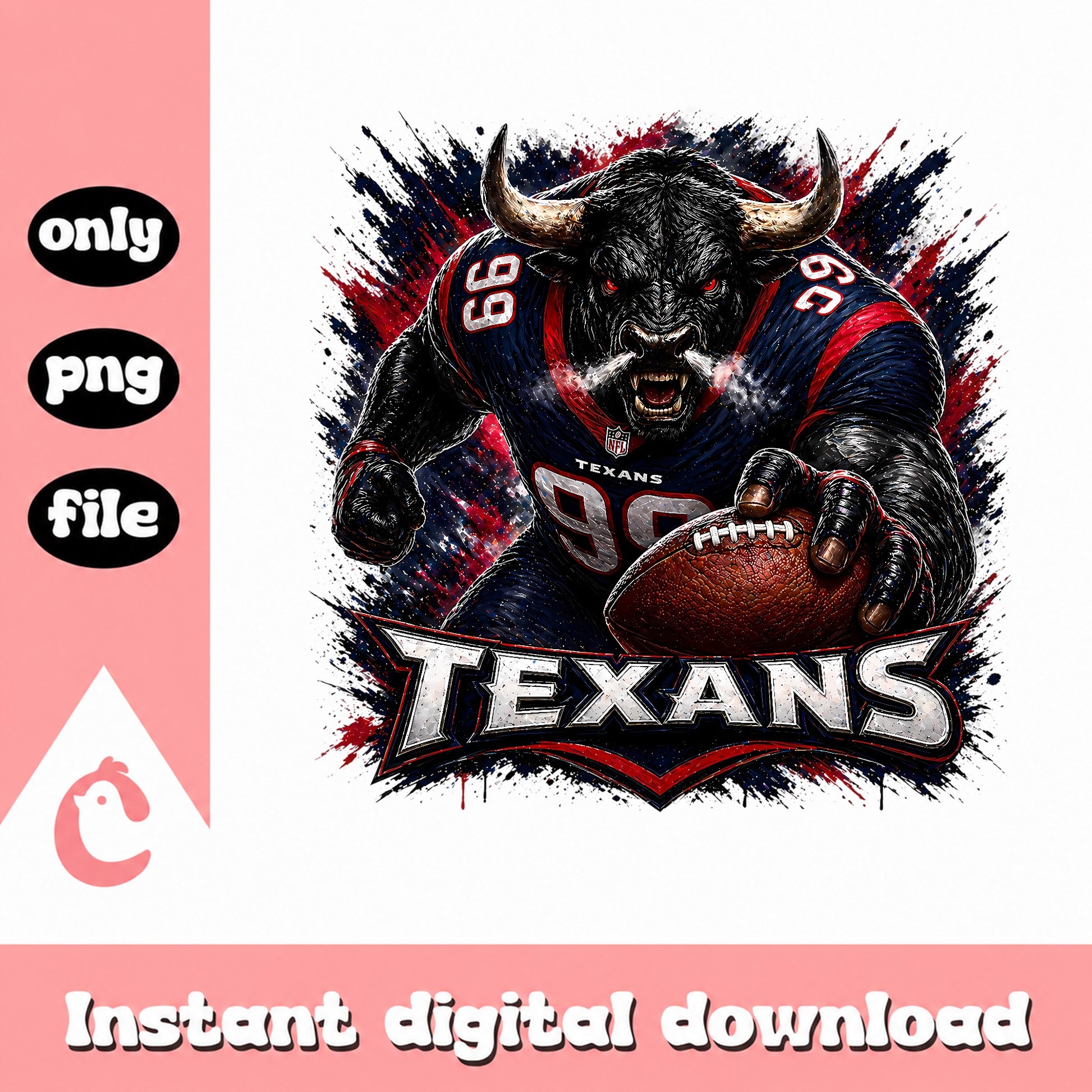 Houston Texans Mascot PNG, Football Team Shirt, Texans PNG