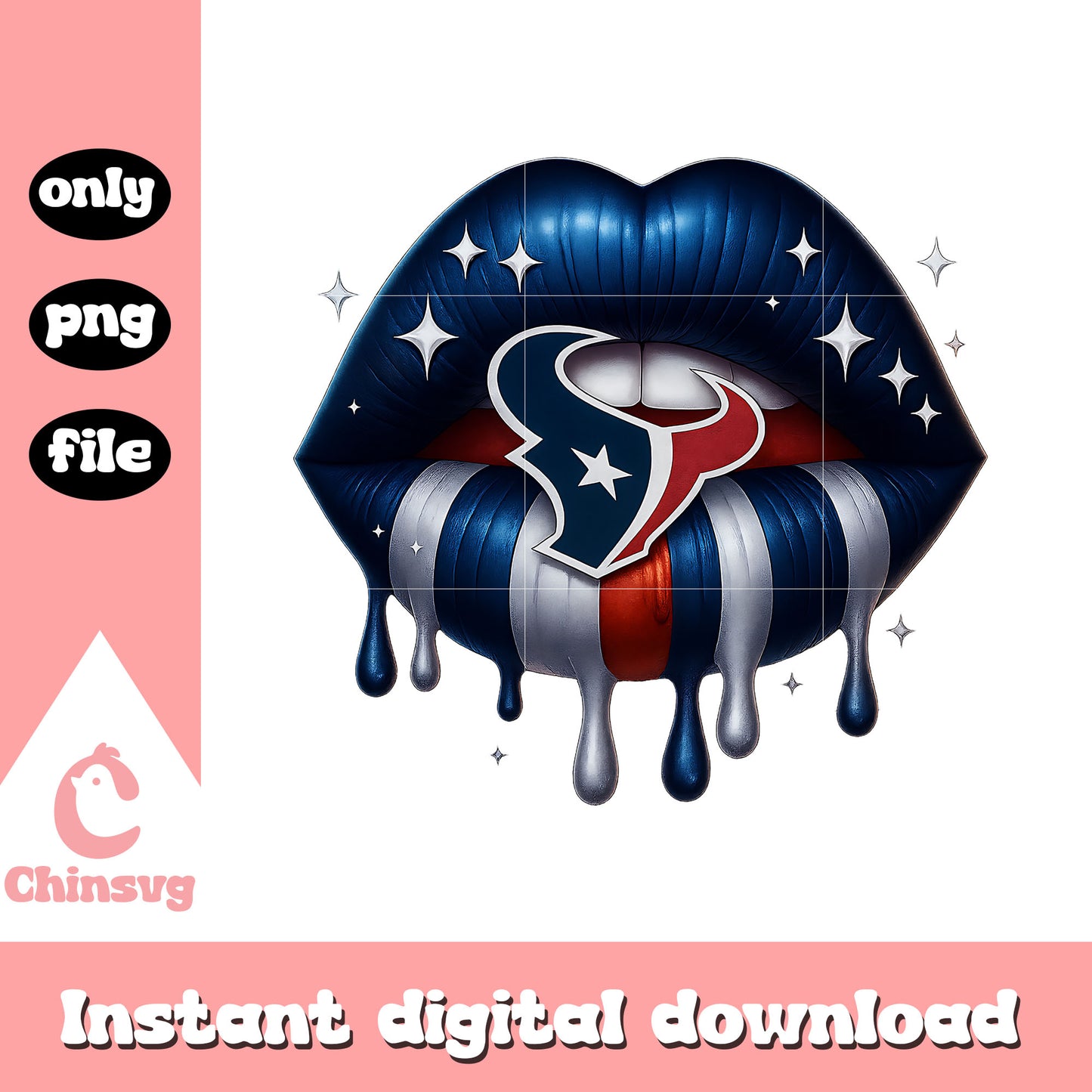 Houston texans dripping lips png, houston texans new logo​ png
